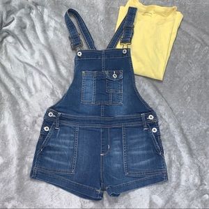 Arizona brand blue jean short overalls shorts XS